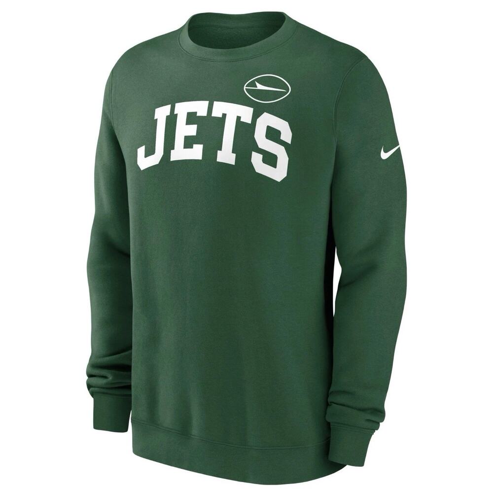 Nike Men's Small New York Jets Club Green Crew Sweatshirt - NFL NEW Authentic - Picture 2 of 3